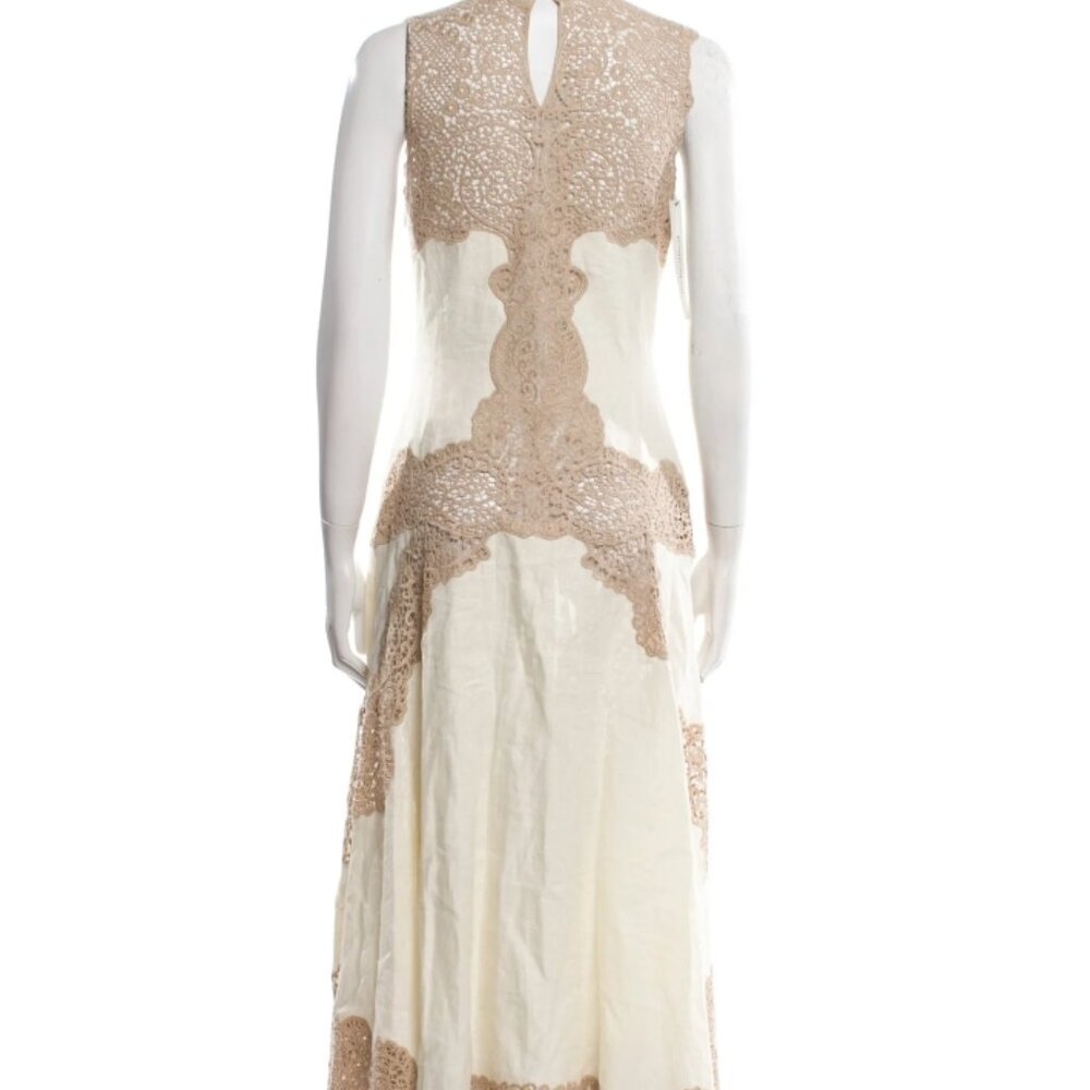 NWOT ULLA JOHNSON Arlette Handkerchief Midi Linen Dress in Travertine S $2,050 - Picture 9 of 12